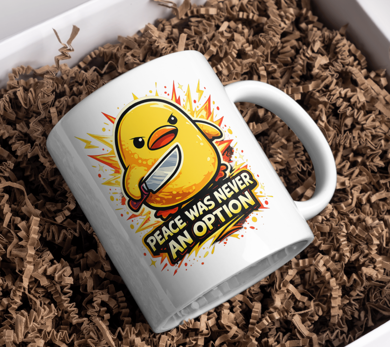 Peace Was Never an Option Angry Chick Mug