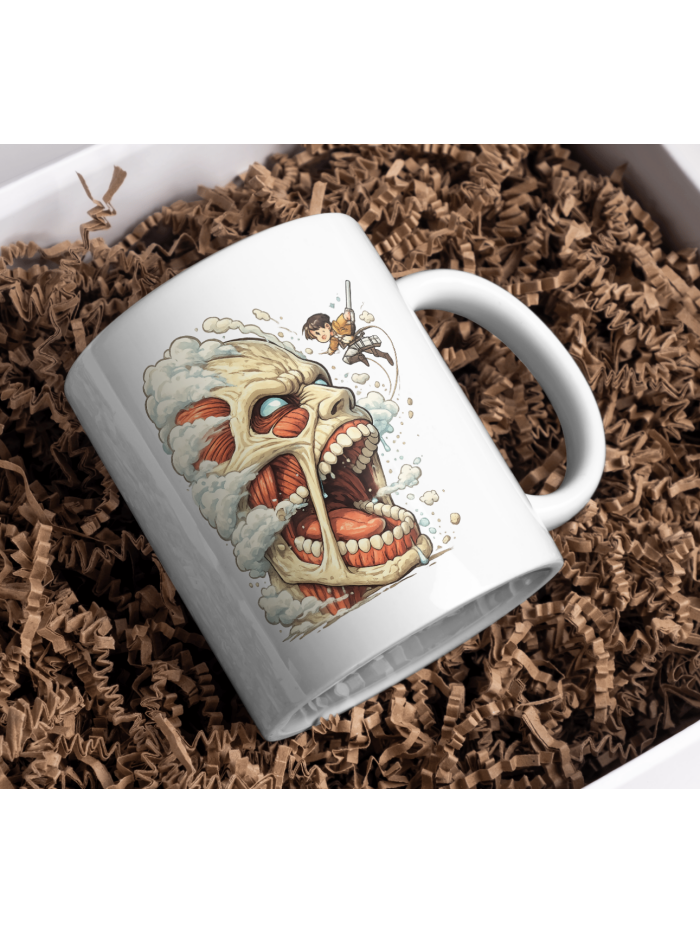 Colossal Titan Anime Inspired Mug – Epic Battle Coffee Cup