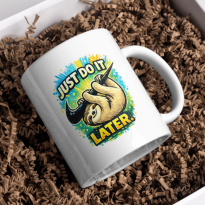 Just Do It Later Sloth Mug – Funny Procrastination Cup