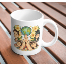 Earth Harmony Mug – Floral Globe & Mindfulness Art Design