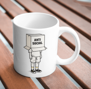 Anti Social Cardboard Box Vintage Mug