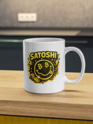 Satoshi Bitcoin Smile Ceramic Coffee Mug