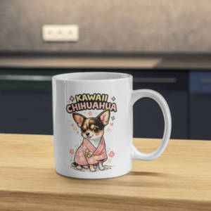 Kawaii Chihuahua Mug – Cute Kimono Puppy Design
