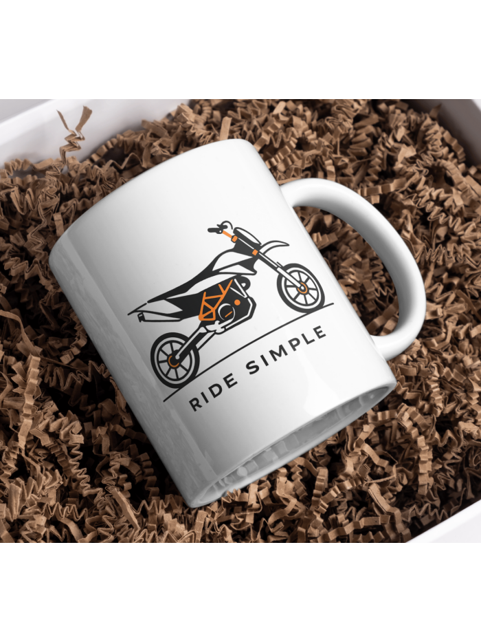 Ride Simple Mug – Minimalist Motorcycle Design