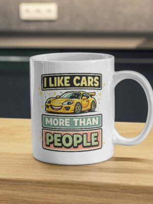 I Like Cars More Than People Mug – Funny Car Lover Coffee Cup