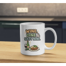 Wine, Dine & Sixty Nine Mug – Funny Dinner Humor Coffee Cup