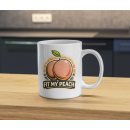 Fit My Peach Retro Fruit Humor Mug