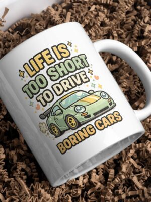 Life Is Too Short To Drive Boring Cars Mug – Sports Car Lover Cup