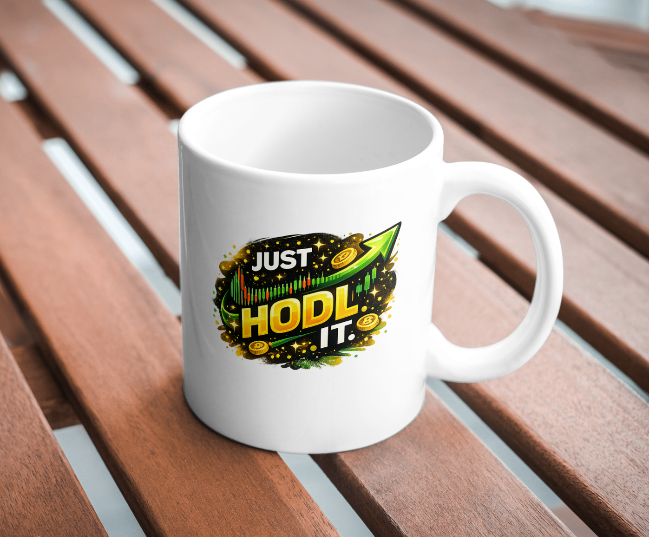 Just HODL It Crypto Trading Ceramic Mug - Image 3
