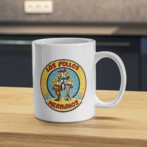 Los Pollos Hermanos Mug – Retro Cartoon Chicken Badge