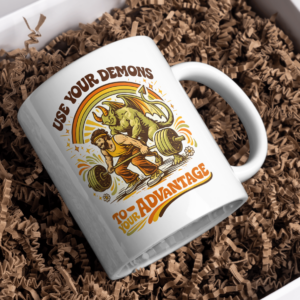 Use Your Demons to Your Advantage Mug – Fitness Motivation Design