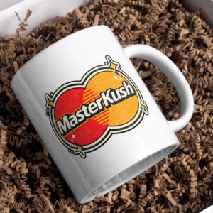 Master Kush Retro Mug – Vintage Badge Cannabis Design