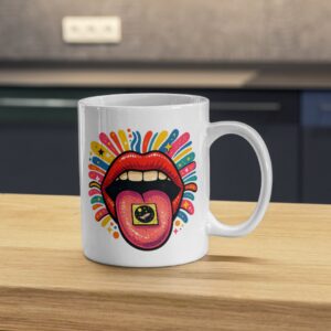 Psychedelic Lips Mug – Trippy Pop Art Acid Design