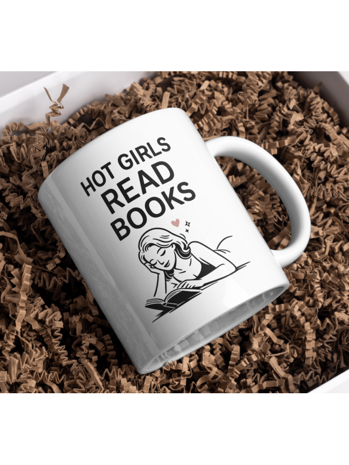 Hot Girls Read Books Mug – Book Lover Aesthetic Design