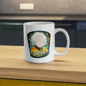 Einstein Genius Mug – Lightning & Atom Science Coffee Cup