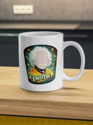 Einstein Genius Mug – Lightning & Atom Science Coffee Cup