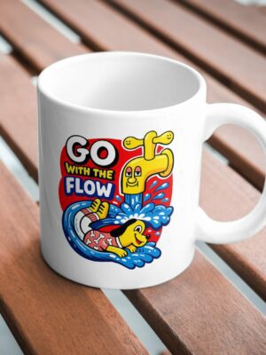 Go With the Flow Dog Mug – Chill Funny Water Design Cup