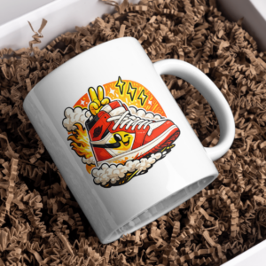 Retro Sneaker Peace Mug – Street Style Coffee Cup