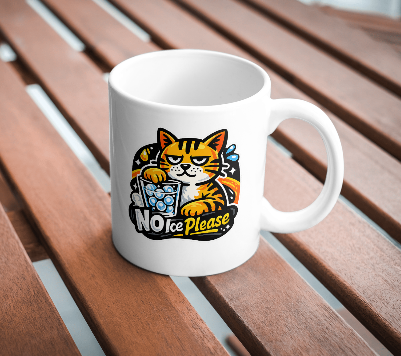 No Ice Please Cat Mug – Grumpy Cat Funny Coffee Cup