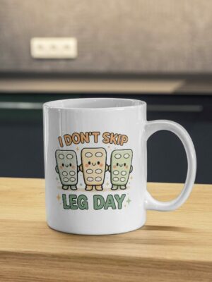 I Don’t Skip Leg Day Gym Mug – Funny Fitness Coffee Cup