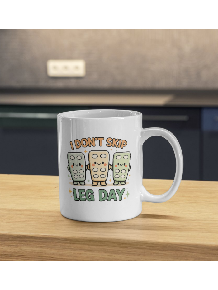 I Don’t Skip Leg Day Gym Mug – Funny Fitness Coffee Cup