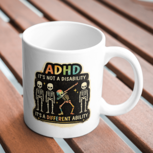 ADHD Different Ability Mug – Neurodiversity Skeleton Design