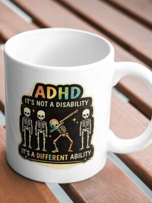 ADHD Different Ability Mug – Neurodiversity Skeleton Design