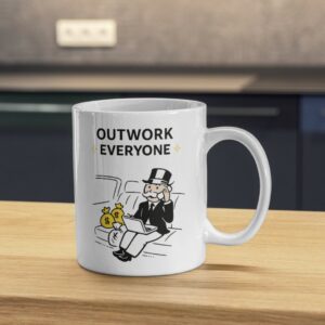 Outwork Everyone Mug – Hustle Tycoon Money Bag Design