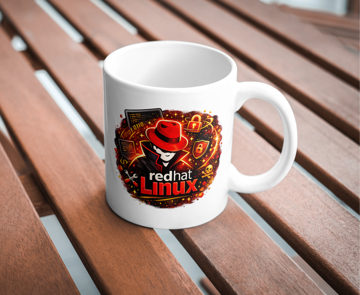Red Hat Linux Hacker Ceramic Coffee Mug