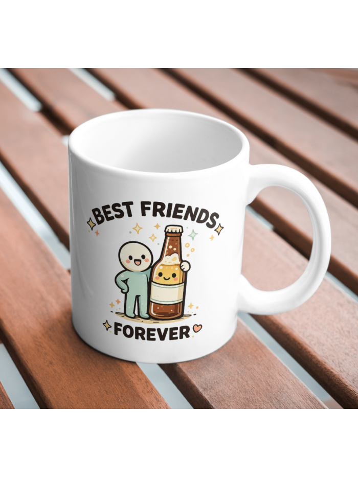 Best Friends Forever Mug – Cute Beer Bottle Buddy Design