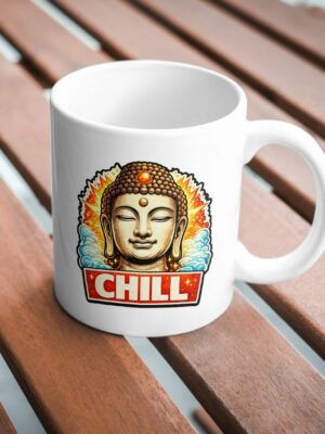 Chill Buddha Mug – Zen Coffee & Tea Cup