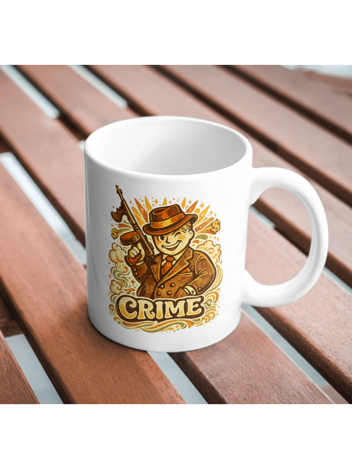 Crime Vintage Gangster Mug – Retro Mob Boss Aesthetic Coffee Cup