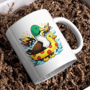 Funny Duck Float Cartoon Mug