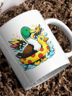 Funny Duck Float Cartoon Mug