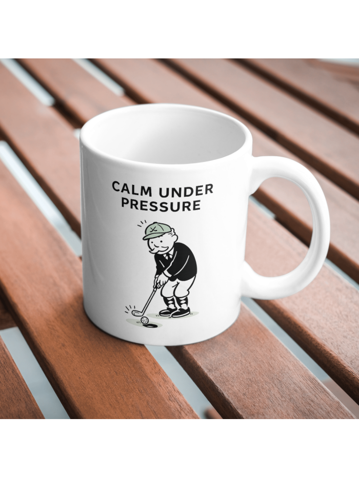 Calm Under Pressure Mug – Focused Discipline Golf Motivation Cup