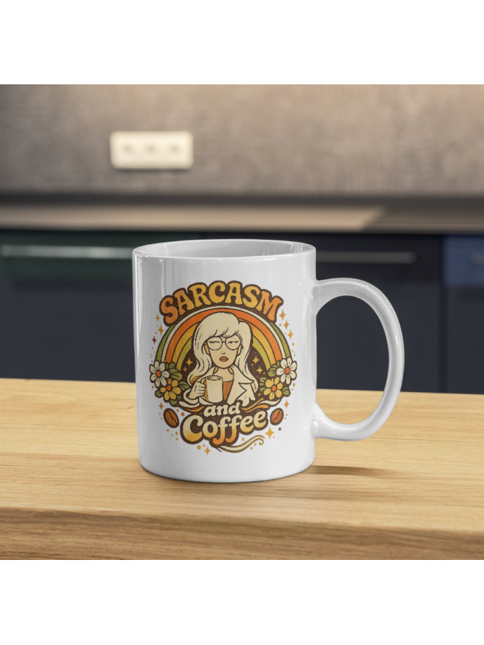 Sarcasm and Coffee Retro Style Mug
