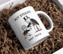 Buy Stocks Not Toys Mug – Wealth Over Waste Financial Humor Cup