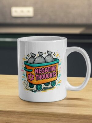Negative Thoughts Trash Cartoon Mug