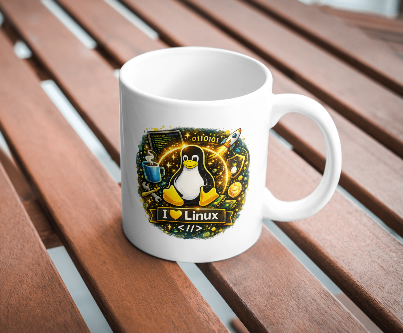 I Love Linux Mug – Tux Dev Coffee Cup for Sysadmins - Image 3