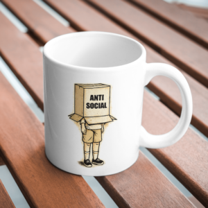 Anti Social Cardboard Box Vintage Mug