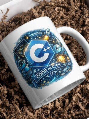 Code in C++ Mug – Programmer Coffee Cup for C++ Developers