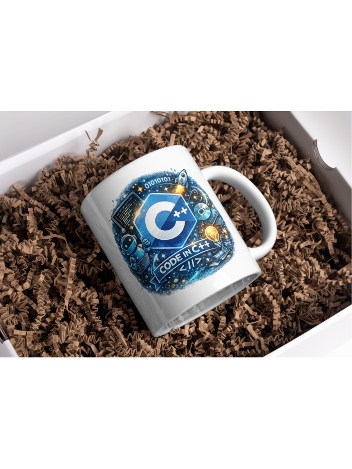 Code in C++ Mug – Programmer Coffee Cup for C++ Developers