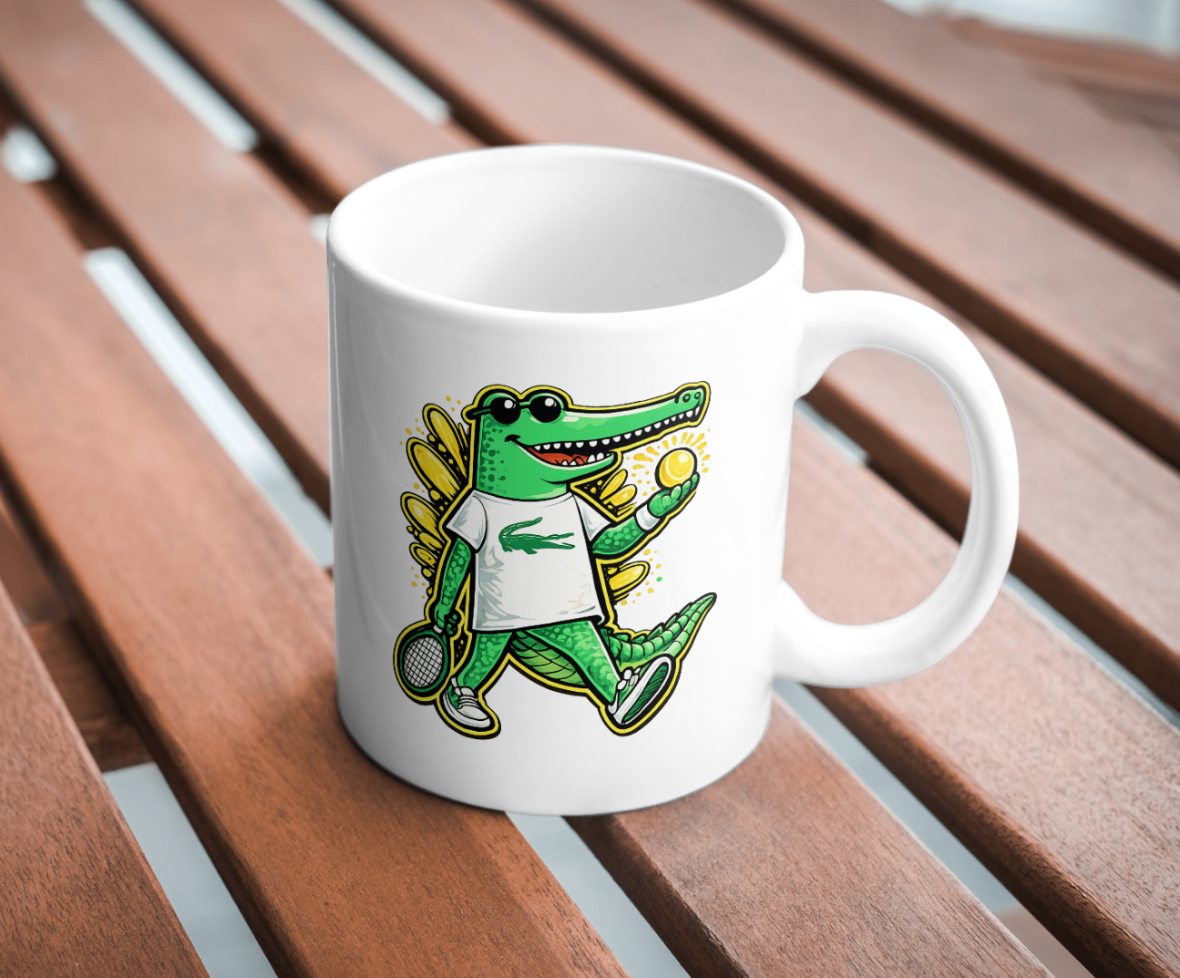 Cool Crocodile Mug – Funny Tennis Alligator Coffee Mug