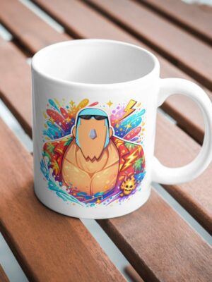 Muscular Anime Warrior Ceramic Coffee Mug