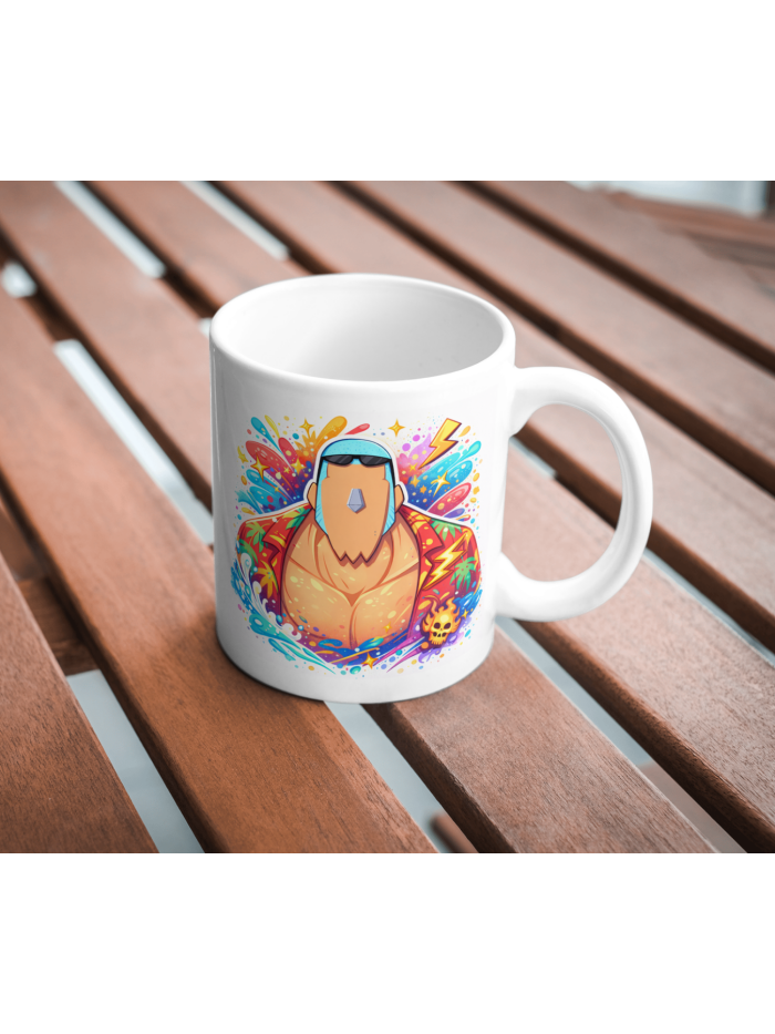 Muscular Anime Warrior Ceramic Coffee Mug