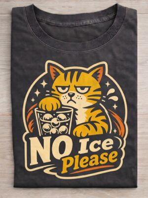 No Ice Please Grumpy Cat Cute Humor Gift Unisex Graphic Tee