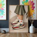 Heart Socks Sneakers Wall Art Print – Modern Fashion Decor