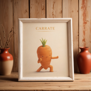 Carrate Carrot Wall Art Print – Minimal Cute Food Illustration