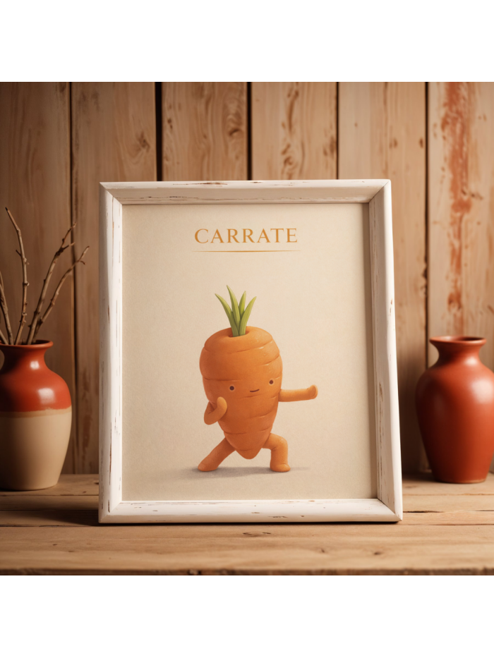 Carrate Carrot Wall Art Print – Minimal Cute Food Illustration
