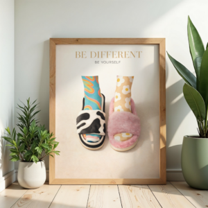 Be Different – Playful Mismatch Design Wall Art Print